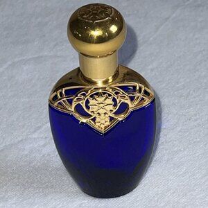 Avon Mesmerize Cobalt Blue Perfume filigree Bottle 1.7 fl oz 1995 empty